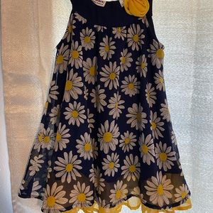 Blueberi Boulevard size 4 floral blue and yellow dress.